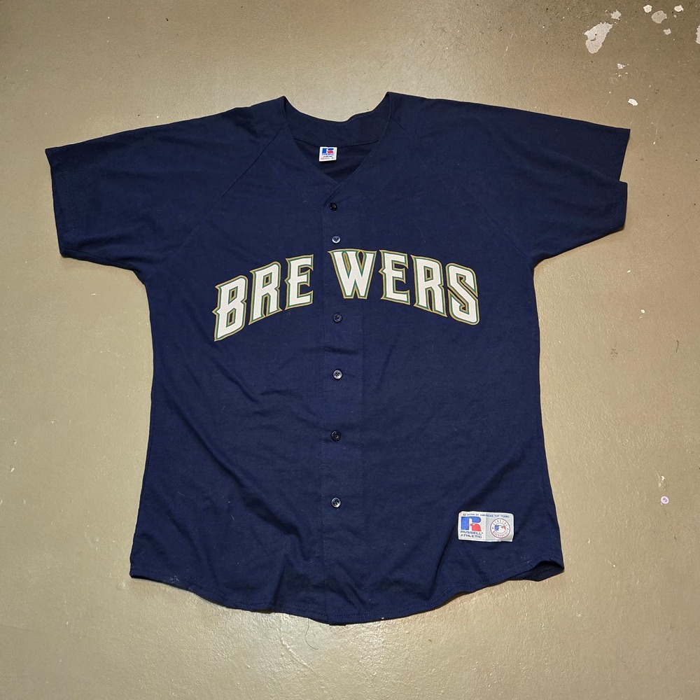 Russell Athletic Blue Jersey Sewn-On Lettering